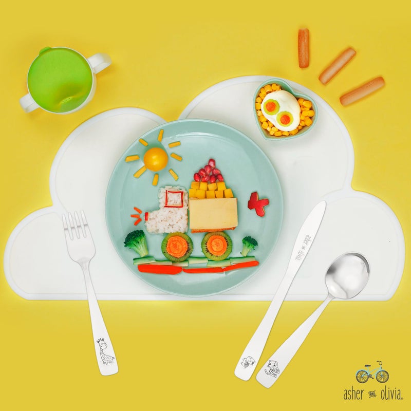 Asher and Olivia Kids Utensils Silverware Set â€“12-Piece Toddler Silverware Includes 4 Forks 4 Spoons and 4 Kid-Friendly Knives - Cutlery Metal Flatware Set for Preschooler Baby Child - Image 5